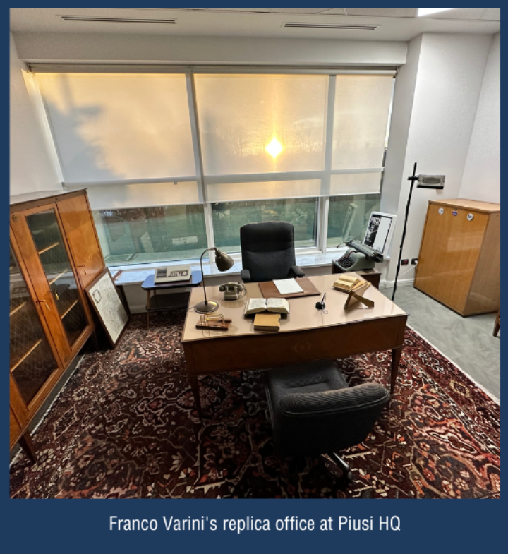 Franco Varini's replica office at Piusi HQ