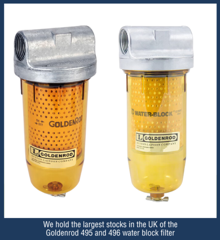Goldenrod 495 and 496 water block filter