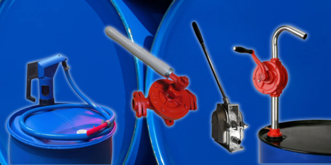 What are the benefits of a hand fuel pump when transferring fuel?