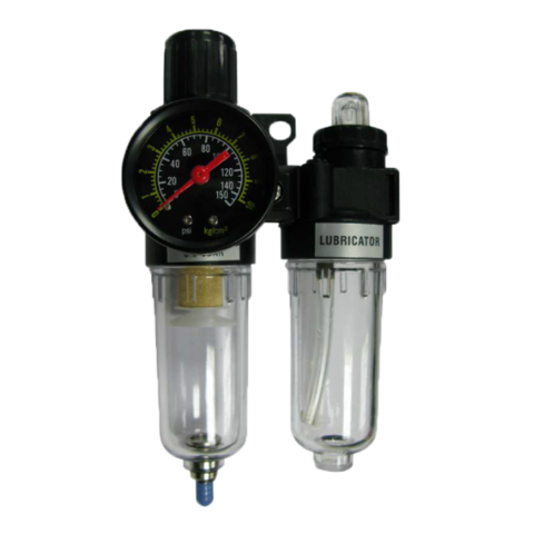 thumbnail image 2 of Manual Drain Water Separator Rotary S130080 Unit - 0-175 PSI Gauge, Manual Drain Air Compressor Filter Regulator Lubricator Combo 2 of 10